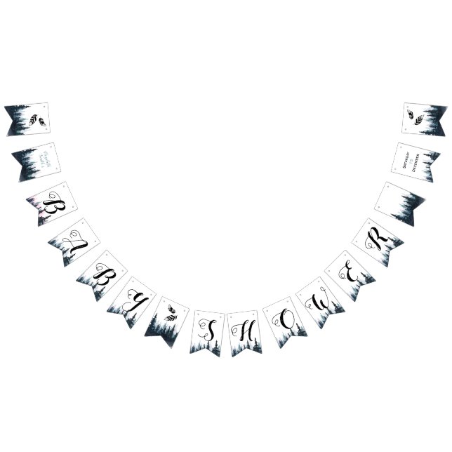 Rustic Adventure baby boy babyshower Bunting (All)