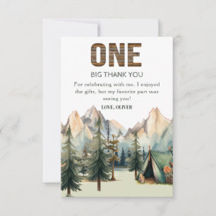Rustic Adventure Happy Camper Thank You Card