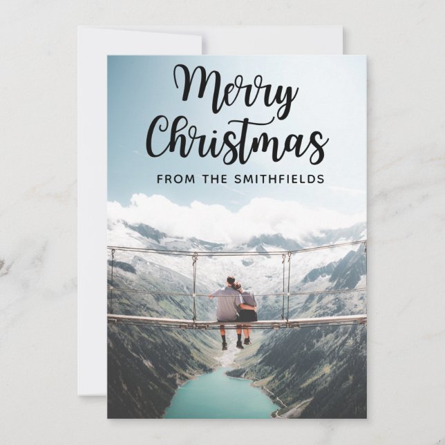 Rustic Adventure Happy Holidays Christmas Holiday Card (Front)