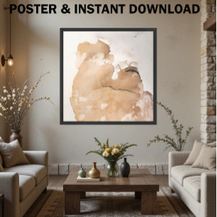 Rustic Aesthetic with Beige Weathered Texture Poster