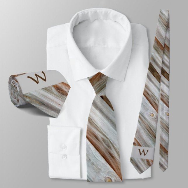 Rustic Aged Wood Brown and Grey Tie (Creator Uploaded)