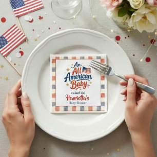 Rustic All American Baby Shower Napkin