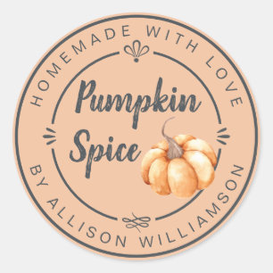 Rustic Almond Cream Pumpkin Spice Homemade Classic Round Sticker