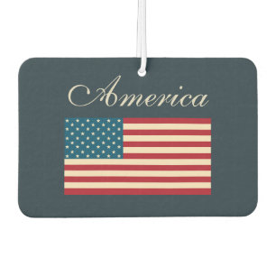 Rustic American Flag Car Air Freshener 