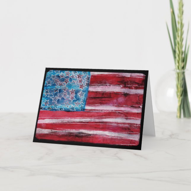 Rustic American Flag Card (Front)