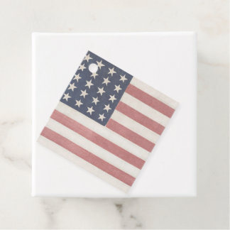 Rustic American Flag Favour Tags
