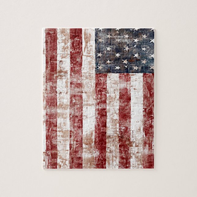 Rustic American Flag Jigsaw Puzzle (Vertical)