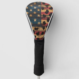 Rustic American Flag Leopard Print (4) Golf Head Cover