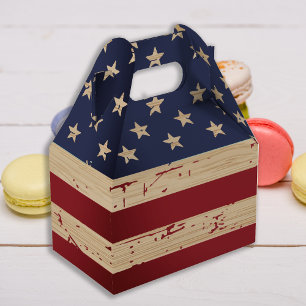 Rustic American Flag Military Stars And Stripes Favour Box