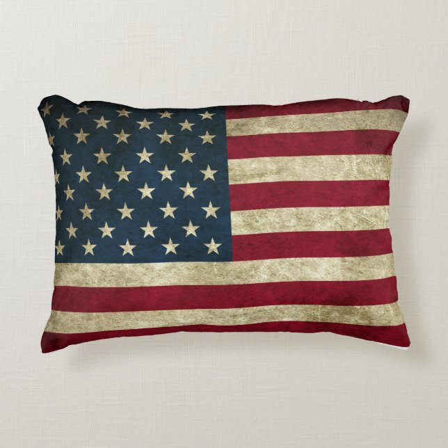 Rustic American Flag Pillow (Front)