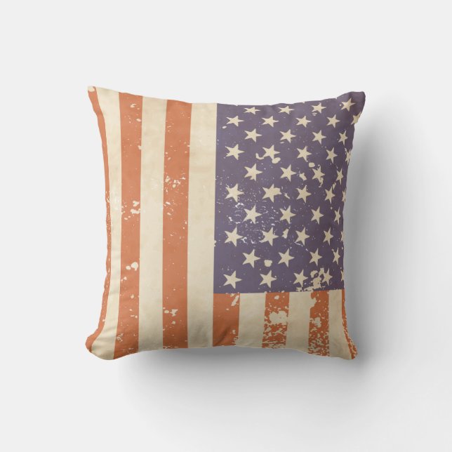 Rustic American Flag Pillow (Front)