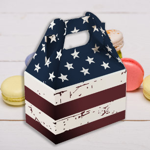 Rustic American Flag Stars And Stripes Favour Box