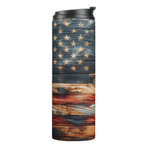 Rustic American Flag Thermal Tumbler