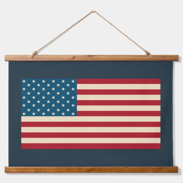 Rustic American Flag Wall Art Tapestry  (Front)