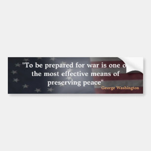 Rustic American Flag With George Washington Quote Bumper Sticker