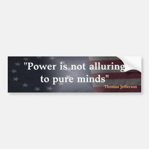 Rustic American Flag With Thomas Jefferson quote Bumper Sticker