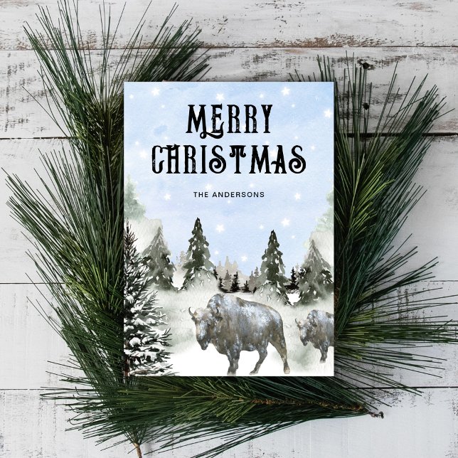Rustic American West Merry Christmas Holiday Card (Creator Uploaded)