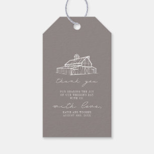 Rustic Amethyst Grey Barn Farm Wedding Thank You Gift Tags