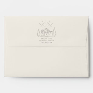 Rustic Amethyst Mountain Forest Wedding Envelope