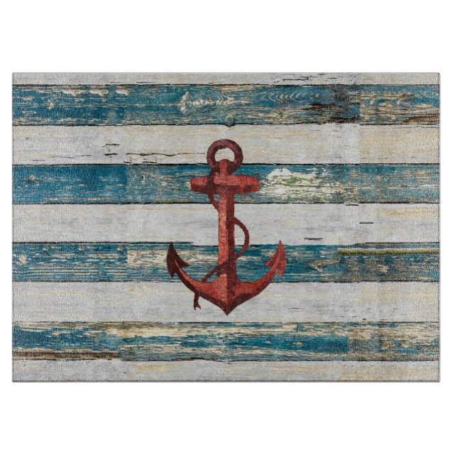 Rustic Anchor Cutting Board (Front)