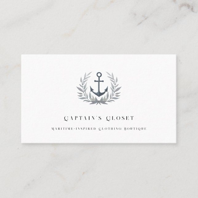 Rustic anchor logo business card (Front)