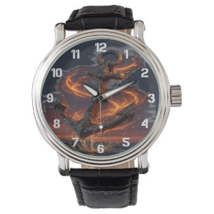 Rustic Anchor with Fire Light – Nautical Sea Lover Watch