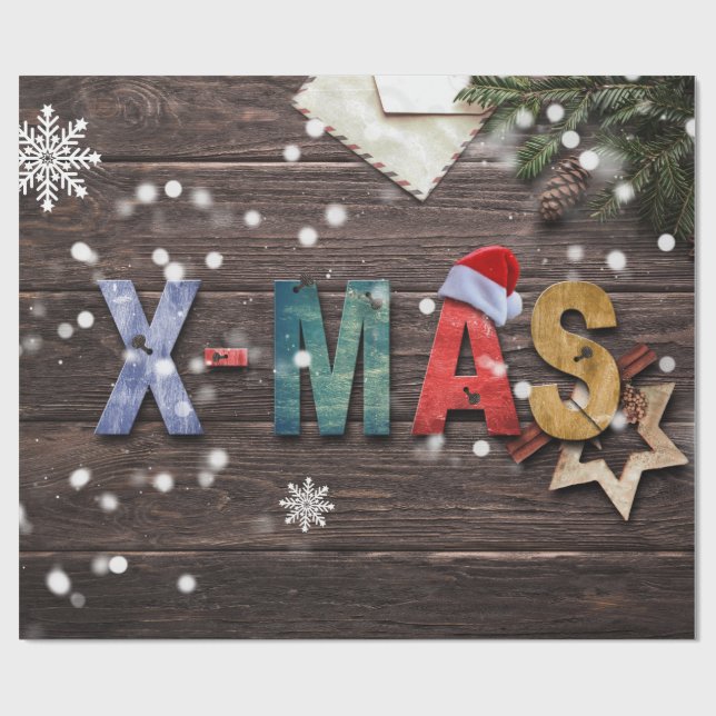 Rustic and Fun X-Mas Wrapping Paper (Flat)