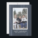 Rustic and Modern Blue Watercolor Hanukkah Holiday Card<br><div class="desc">This rustic,  yet modern Happy Hanukkah card featuring a deep blue watercolor background is a gorgeous way to celebrate the festival of lights. Look for coordinating products from Parcel Studios.</div>
