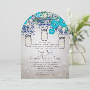 Rustic and Romantic Mason Jar Under the Stars Invitation
