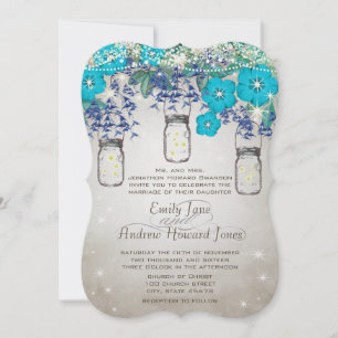Rustic and Romantic Mason Jar Under the Stars Invitation