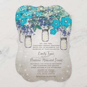 Rustic and Romantic Mason Jar Under the Stars Invitation