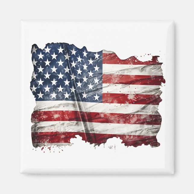 Rustic and weathered American flag Magnet (Front)