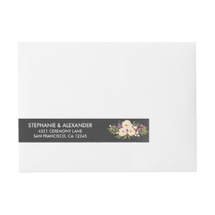 Rustic Anemones Chalkboard Wraparound Address Label