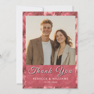 Rustic Anemones Themed Lakeside Wedding Thank You Card