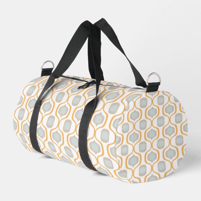 Rustic Angles: Farmhouse Geometric Shades Duffle Bag (Left Corner)