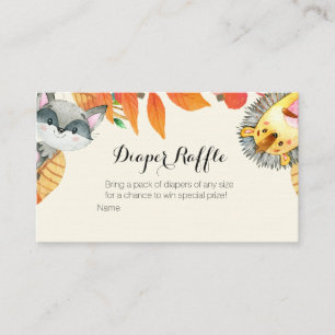 Rustic Animal Baby Shower - Diaper Raffle Card