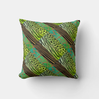 Rustic Animal Patchwork Zebra Stripe Pillow