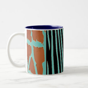Rustic Animal  Printed Zebra Stripe Pillow Two-Tone Coffee Mug