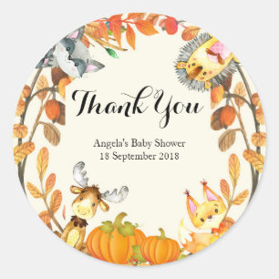 Rustic Animal Thank You Sticker