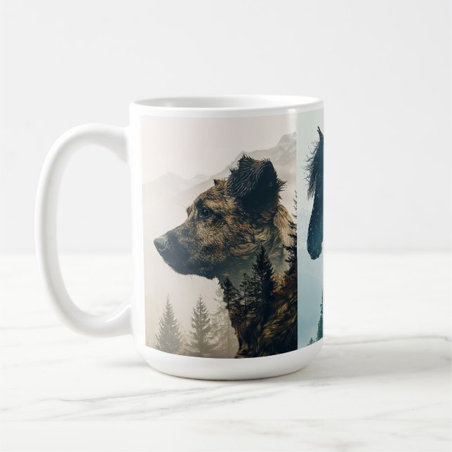 Rustic Animals Forest Landscape Mugs (Left)