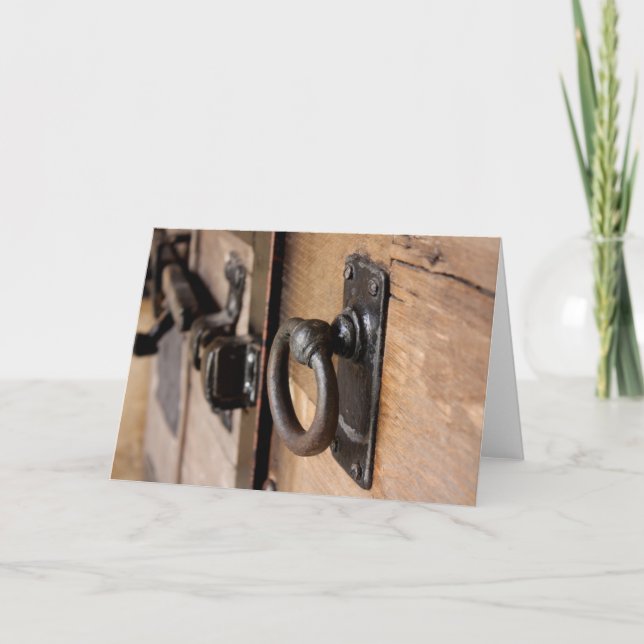 Rustic Antique Door Pull and Latch Card (Front)