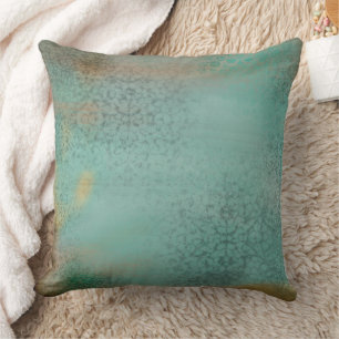 Rustic Antique Farmhouse Style Teal Faux Lace Cushion