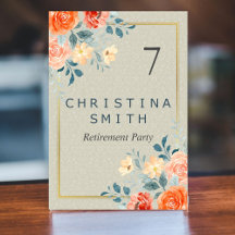 Rustic Antique Floral Watercolor Retirement Party