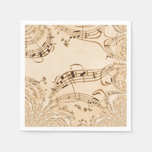 Rustic Antique Musical Notes Napkin