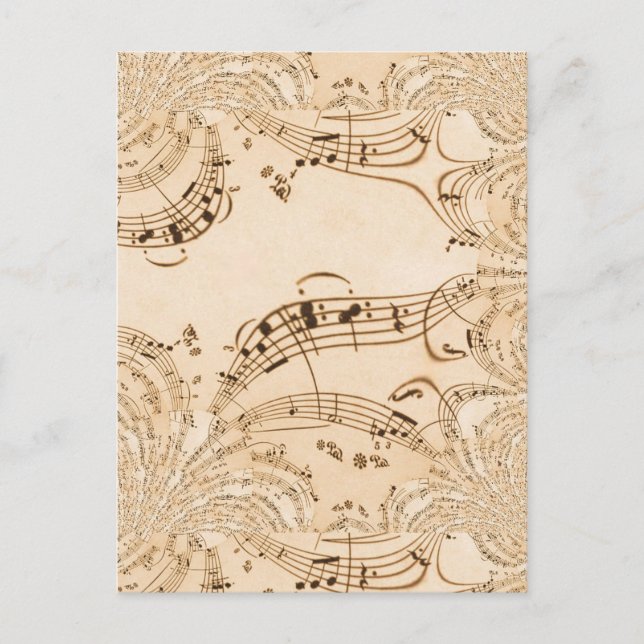 Rustic Antique Musical Notes Postcard (Front)