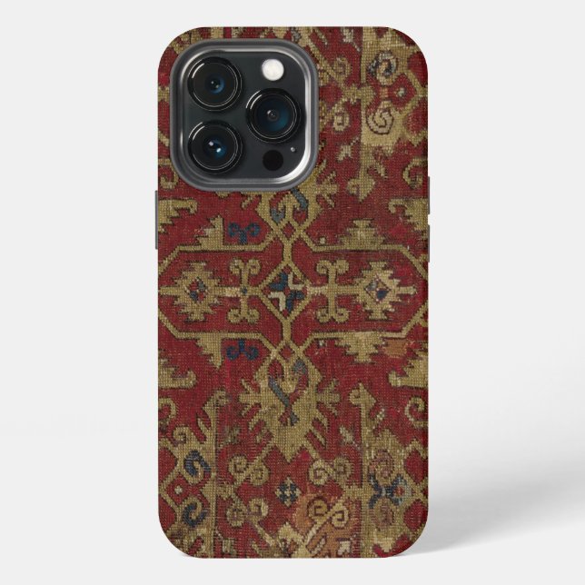Rustic Antique Oriental Persian Red Pattern  iPhone Case (Back)