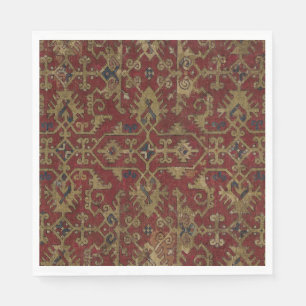 Rustic Antique Oriental Persian Red Pattern Napkin
