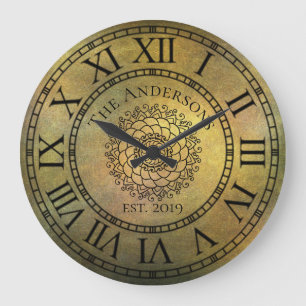 Rustic Antique Shabby Chic Vintage Roman Numeral Large Clock