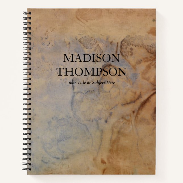 Rustic Antique Vintage Paper Simple Professional Notebook (Front)