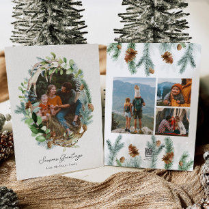 Rustic Antler Christmas Card Invitations